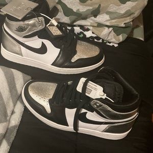 Black, silver, & white Jordan 1s high top. Brand new never been worn